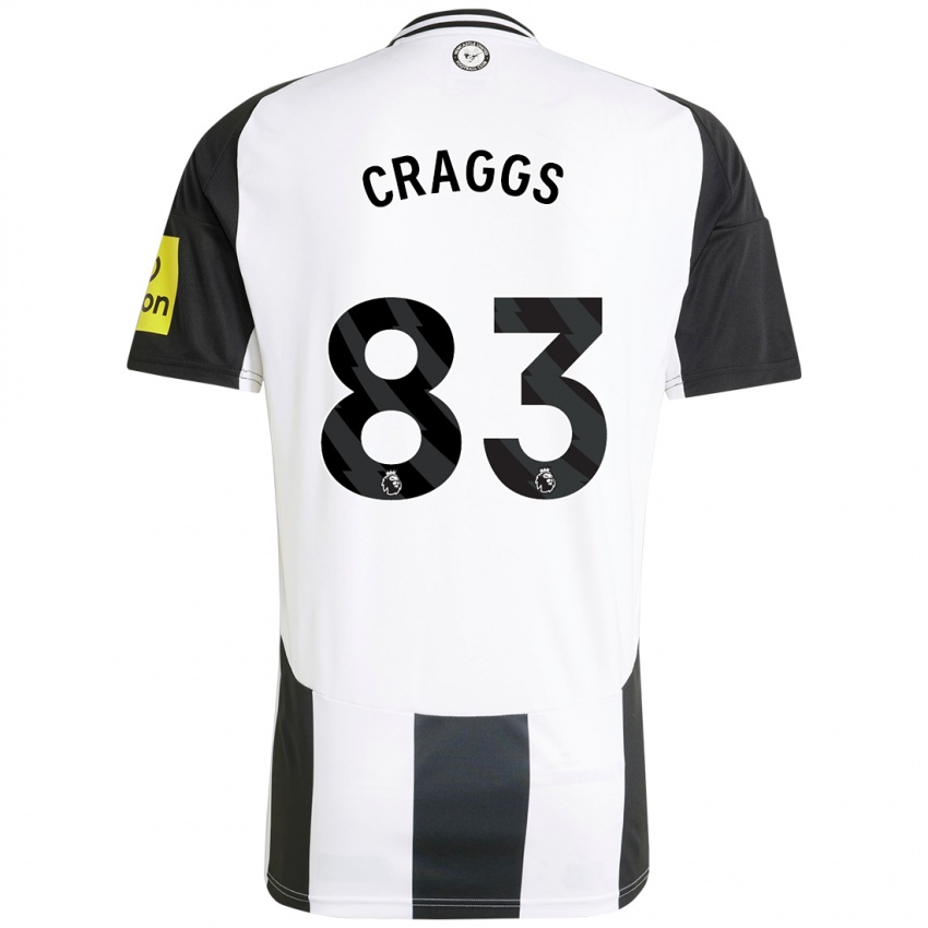 Børn Luke Craggs #83 Hvid Sort Hjemmebane Spillertrøjer 2024/25 Trøje T-Shirt