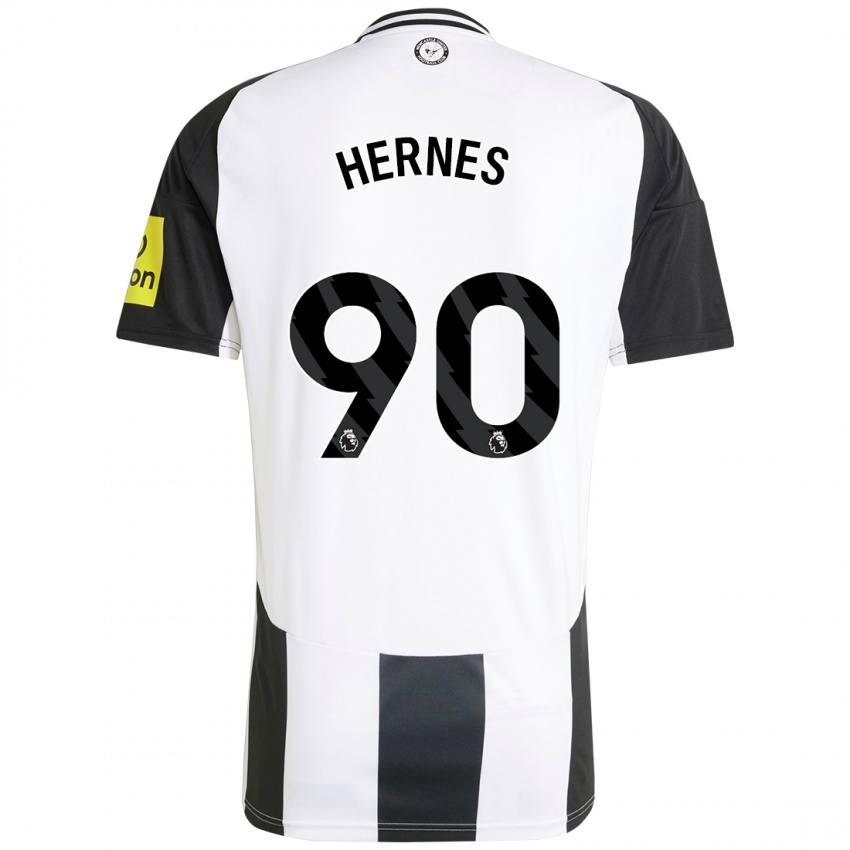 Børn Travis Hernes #90 Hvid Sort Hjemmebane Spillertrøjer 2024/25 Trøje T-Shirt