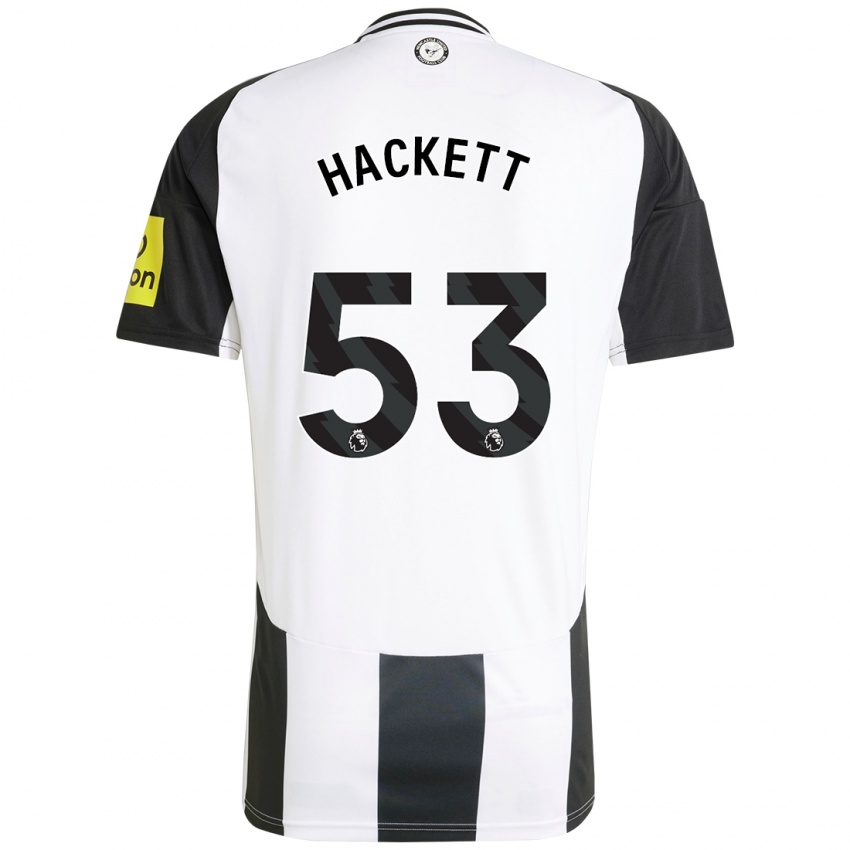 Børn Jordan Hackett #53 Hvid Sort Hjemmebane Spillertrøjer 2024/25 Trøje T-Shirt