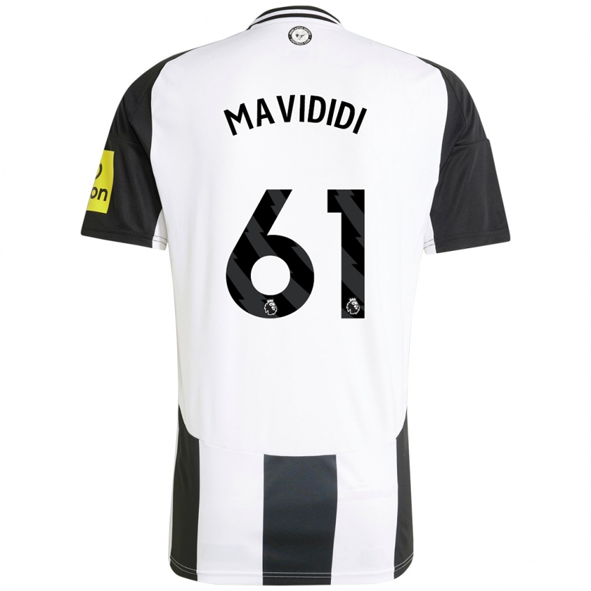 Børn Shaun Mavididi #61 Hvid Sort Hjemmebane Spillertrøjer 2024/25 Trøje T-Shirt