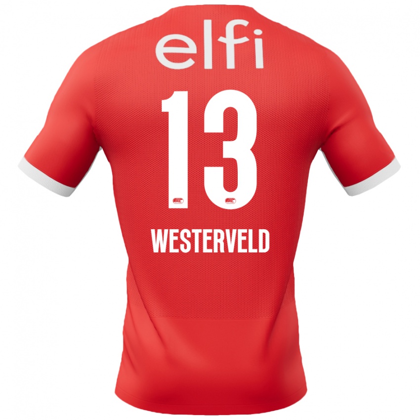 Børn Sem Westerveld #13 Rød Hvid Hjemmebane Spillertrøjer 2024/25 Trøje T-Shirt