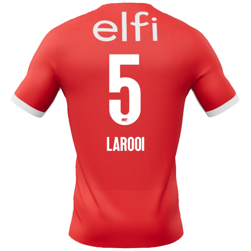 Børn Finn Larooi #5 Rød Hvid Hjemmebane Spillertrøjer 2024/25 Trøje T-Shirt