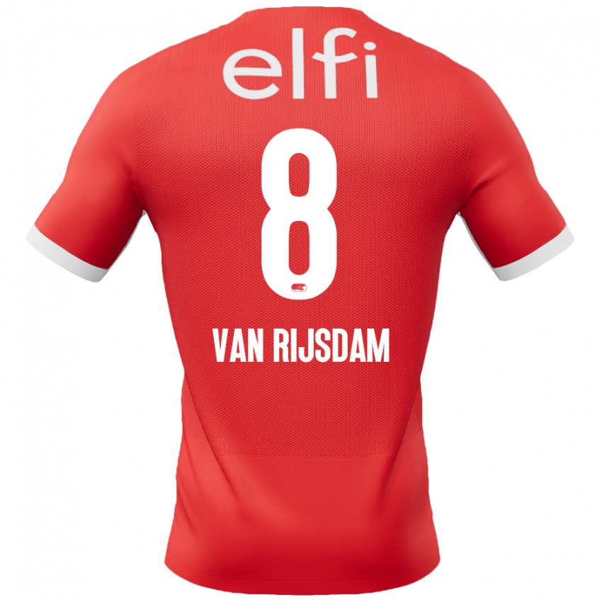 Børn Julian Van Rijsdam #8 Rød Hvid Hjemmebane Spillertrøjer 2024/25 Trøje T-Shirt