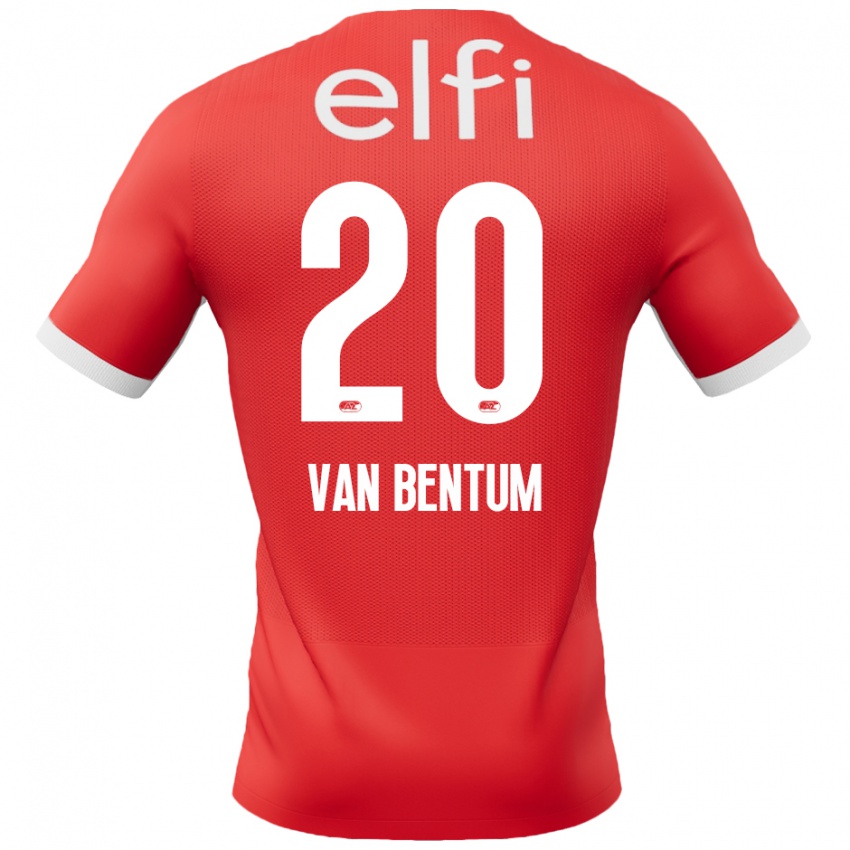 Børn Mirte Van Bentum #20 Rød Hvid Hjemmebane Spillertrøjer 2024/25 Trøje T-Shirt