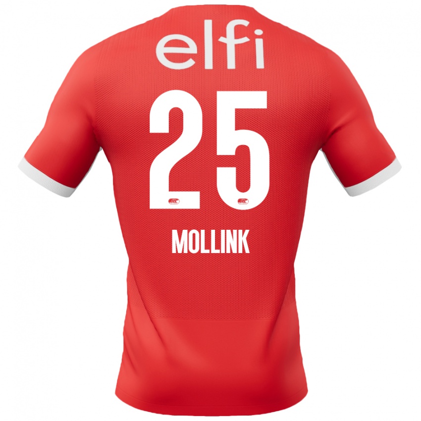 Børn Yaël Mollink #25 Rød Hvid Hjemmebane Spillertrøjer 2024/25 Trøje T-Shirt