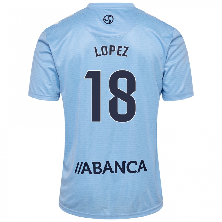 Børn Joel López #18 Himmelblå Hjemmebane Spillertrøjer 2024/25 Trøje T-Shirt