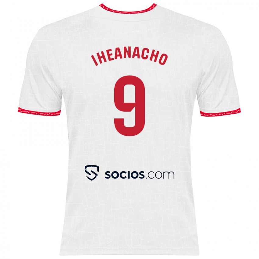 Børn Kelechi Iheanacho #9 Hvid Rød Hjemmebane Spillertrøjer 2024/25 Trøje T-Shirt