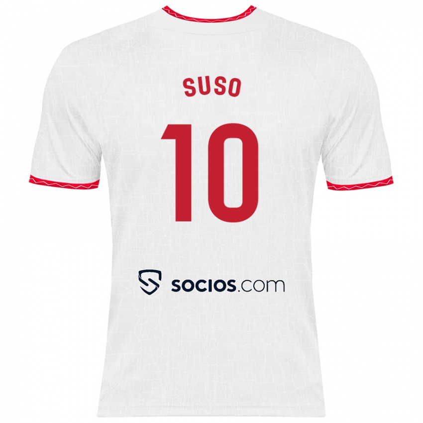 Børn Suso #10 Hvid Rød Hjemmebane Spillertrøjer 2024/25 Trøje T-Shirt