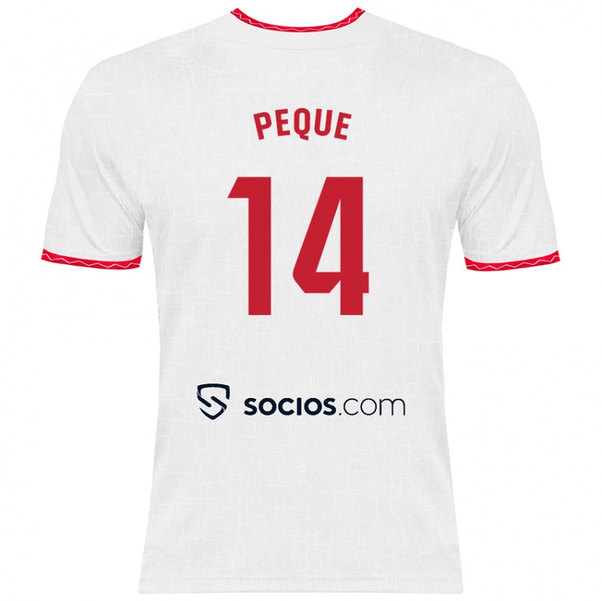 Børn Peque Fernández #14 Hvid Rød Hjemmebane Spillertrøjer 2024/25 Trøje T-Shirt