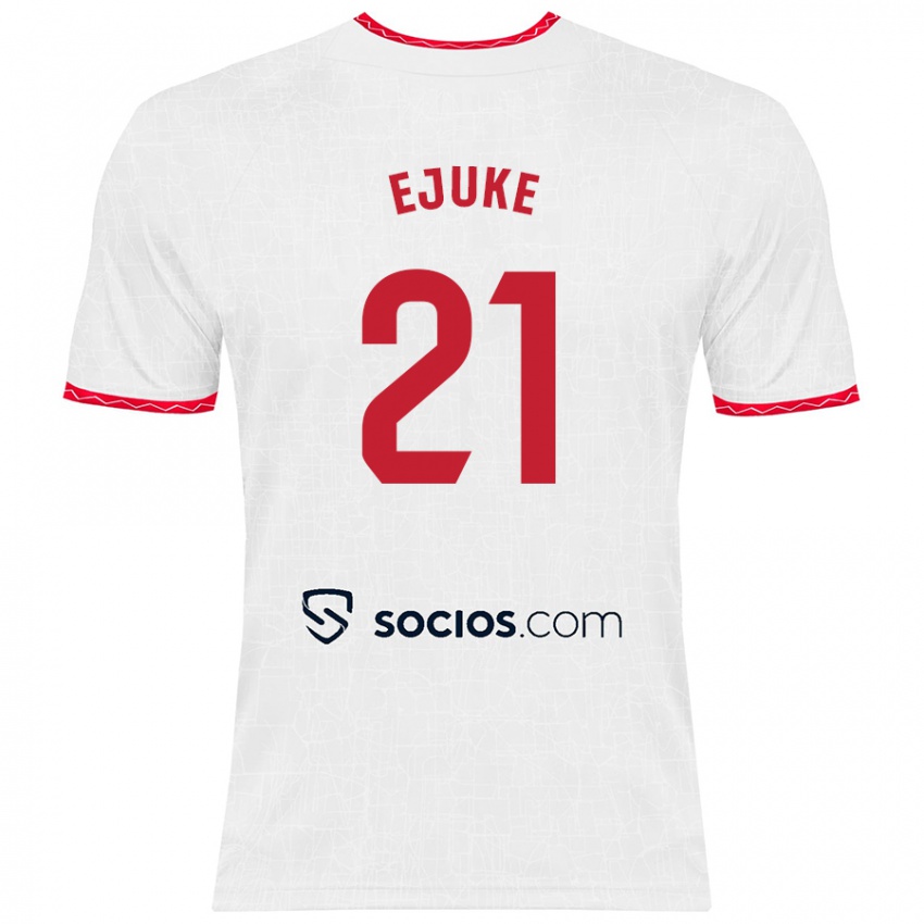 Børn Chidera Ejuke #21 Hvid Rød Hjemmebane Spillertrøjer 2024/25 Trøje T-Shirt