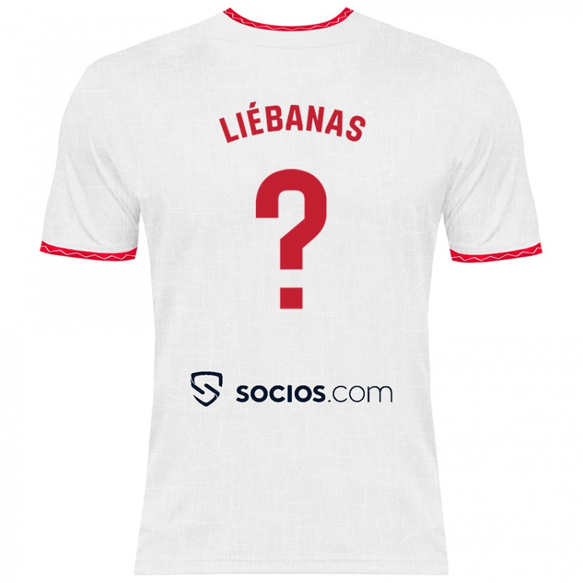 Børn José Manuel Liébanas #0 Hvid Rød Hjemmebane Spillertrøjer 2024/25 Trøje T-Shirt