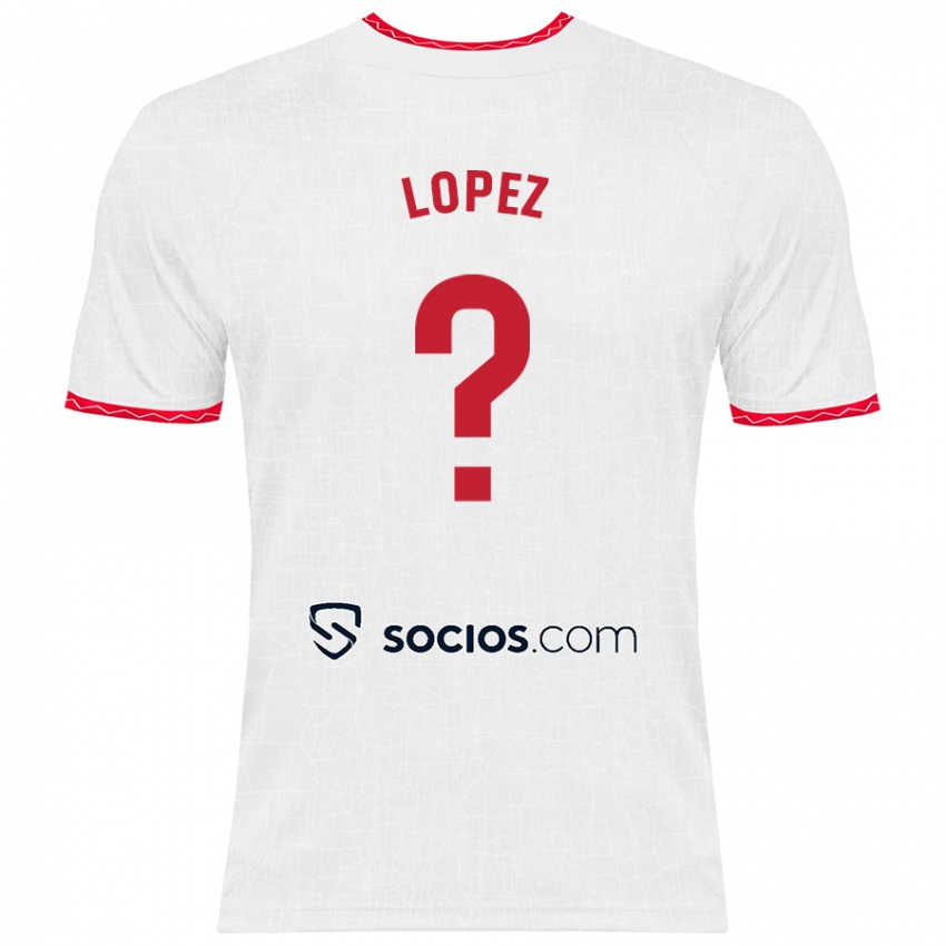 Børn David López #0 Hvid Rød Hjemmebane Spillertrøjer 2024/25 Trøje T-Shirt