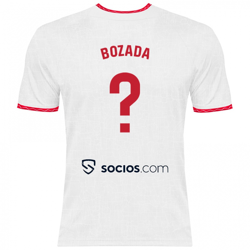 Børn José Antonio Bozada #0 Hvid Rød Hjemmebane Spillertrøjer 2024/25 Trøje T-Shirt