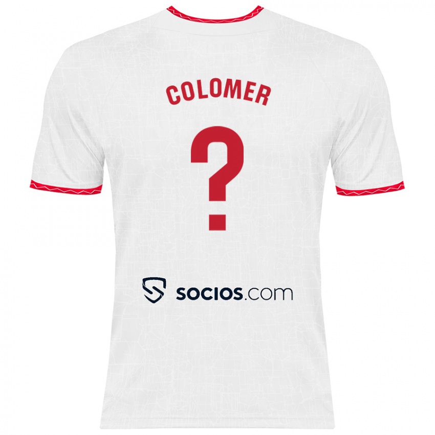 Børn Carlos Colomer #0 Hvid Rød Hjemmebane Spillertrøjer 2024/25 Trøje T-Shirt