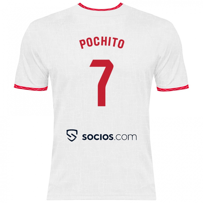 Børn Pochito #7 Hvid Rød Hjemmebane Spillertrøjer 2024/25 Trøje T-Shirt