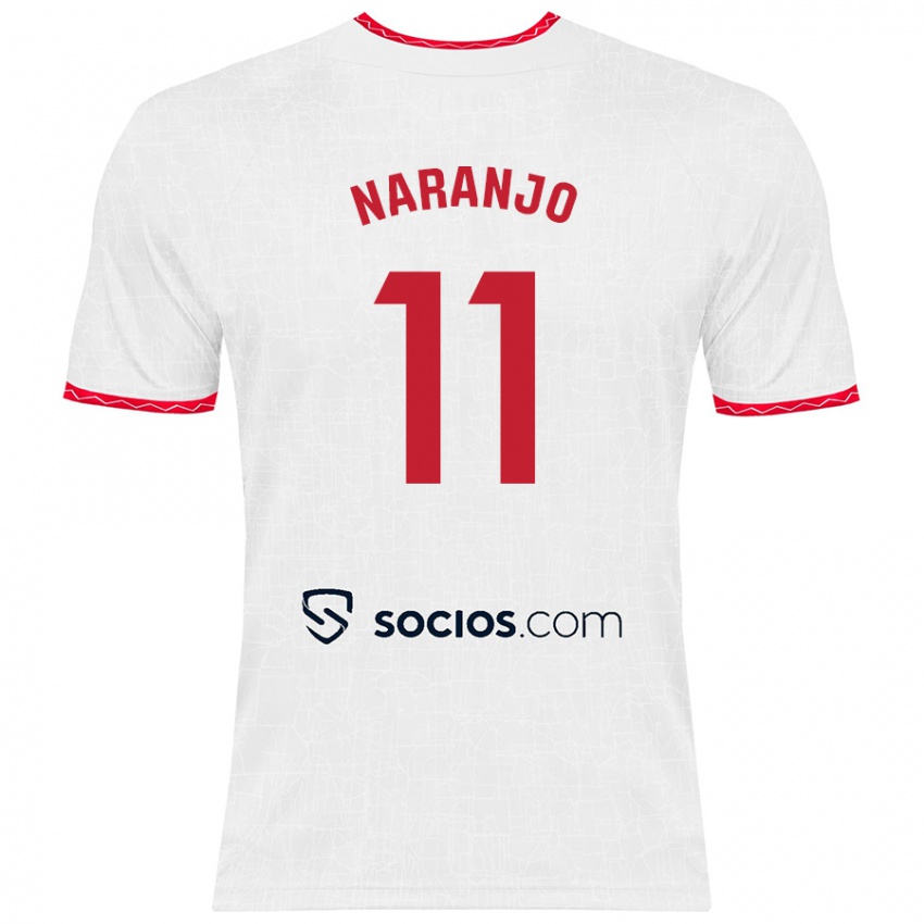 Børn Mario Naranjo #11 Hvid Rød Hjemmebane Spillertrøjer 2024/25 Trøje T-Shirt