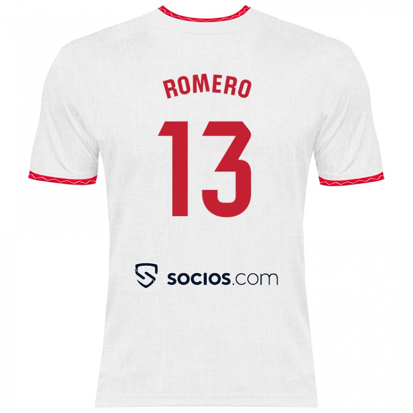 Børn Rafael Romero #13 Hvid Rød Hjemmebane Spillertrøjer 2024/25 Trøje T-Shirt