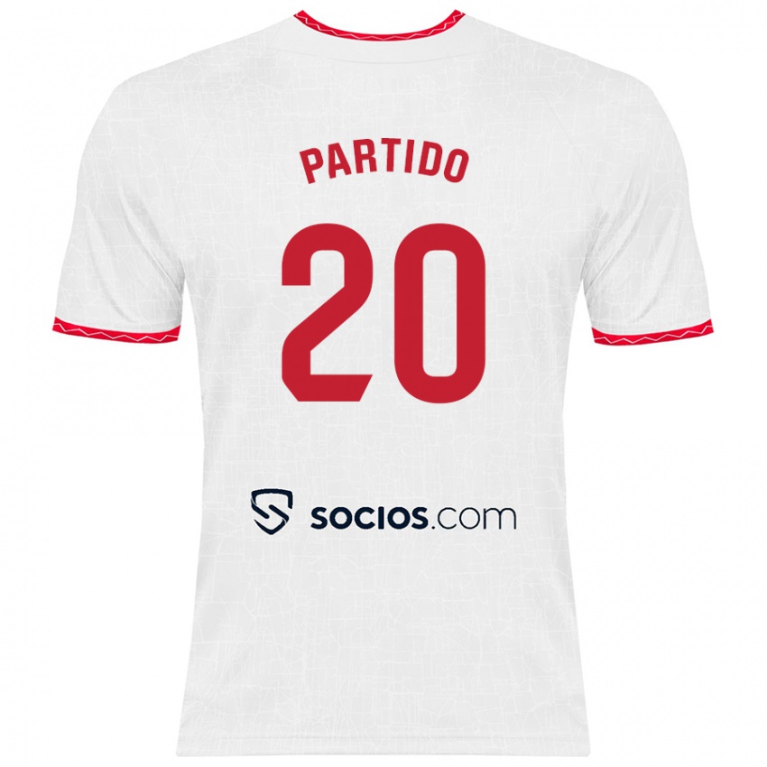 Børn Paula Partido #20 Hvid Rød Hjemmebane Spillertrøjer 2024/25 Trøje T-Shirt