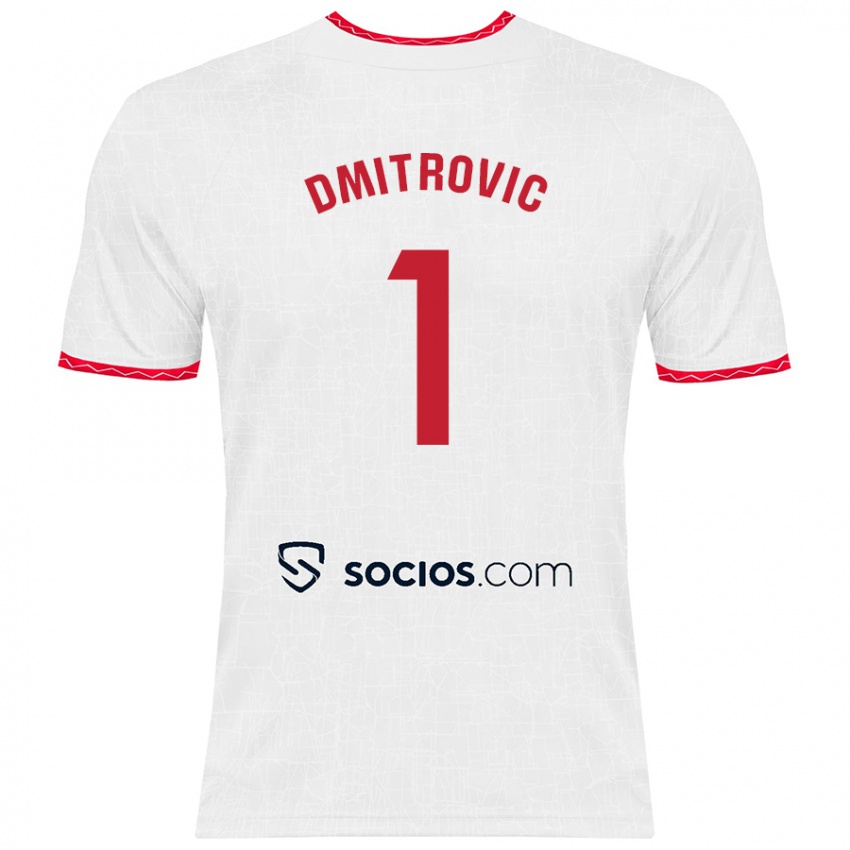 Børn Marko Dmitrović #1 Hvid Rød Hjemmebane Spillertrøjer 2024/25 Trøje T-Shirt