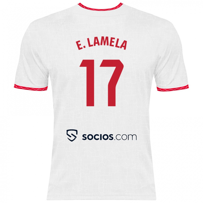 Børn Erik Lamela #17 Hvid Rød Hjemmebane Spillertrøjer 2024/25 Trøje T-Shirt