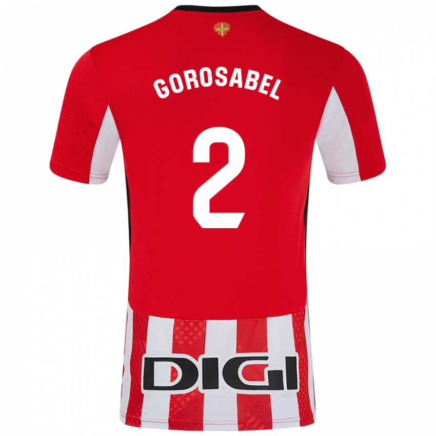 Børn Andoni Gorosabel #2 Rød Hvid Hjemmebane Spillertrøjer 2024/25 Trøje T-Shirt