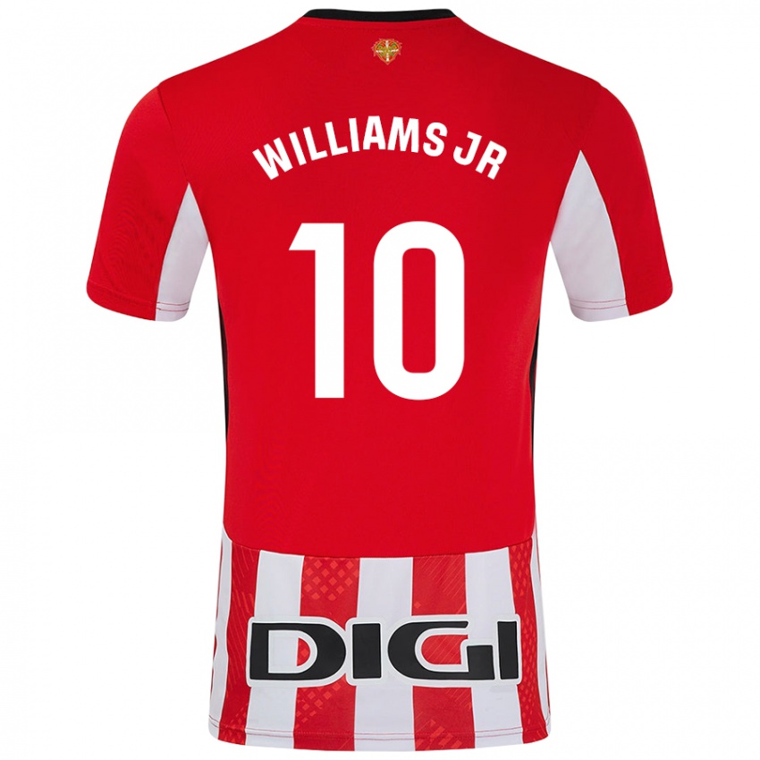 Børn Nico Williams #10 Rød Hvid Hjemmebane Spillertrøjer 2024/25 Trøje T-Shirt