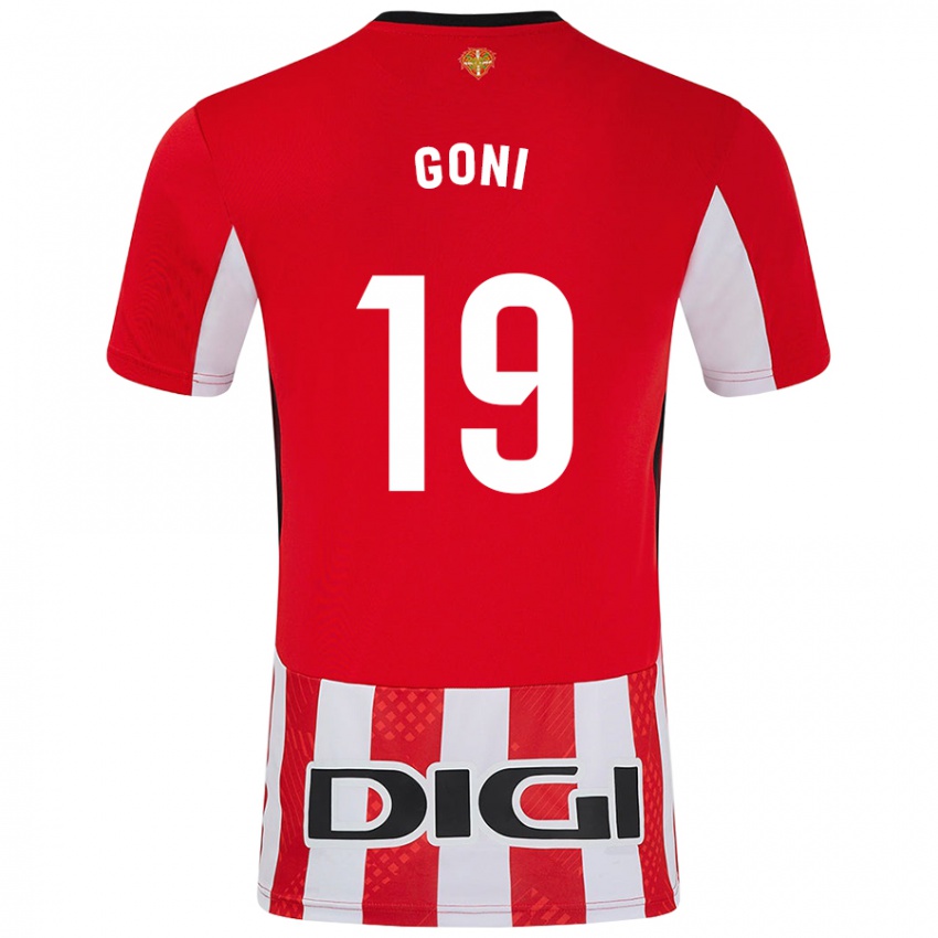 Børn Marcos Goñi #19 Rød Hvid Hjemmebane Spillertrøjer 2024/25 Trøje T-Shirt