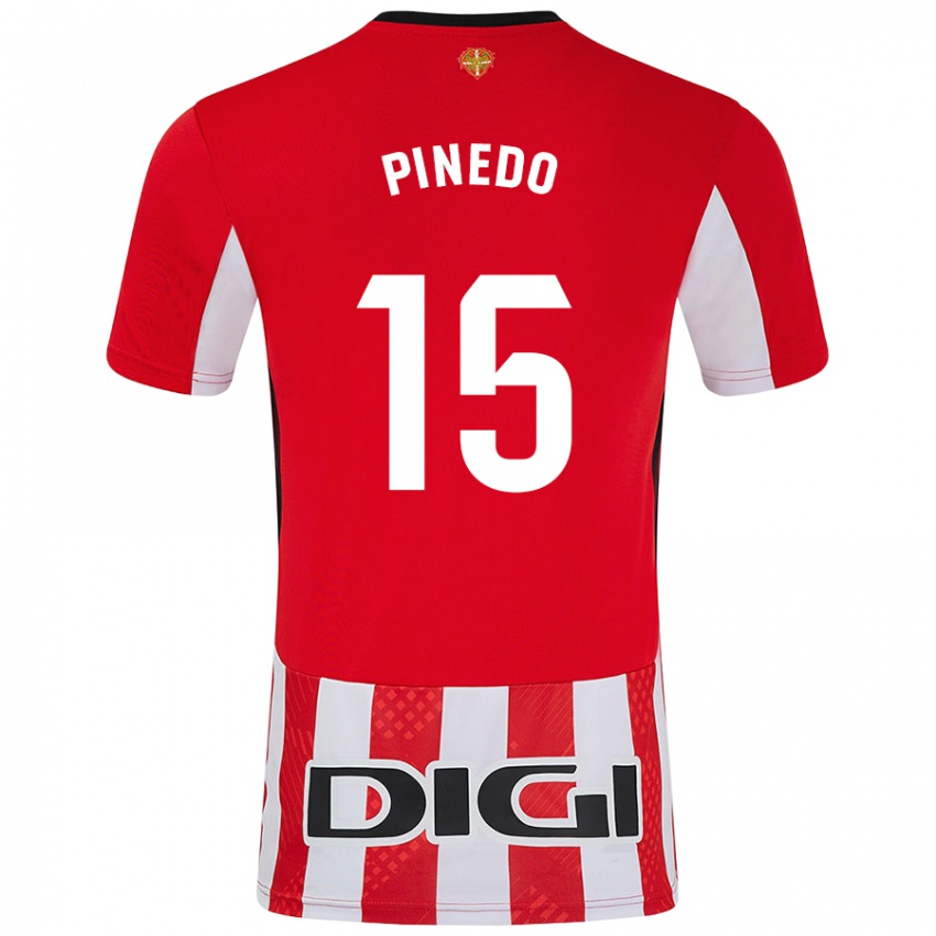 Børn Clara Pinedo Castresana #15 Rød Hvid Hjemmebane Spillertrøjer 2024/25 Trøje T-Shirt