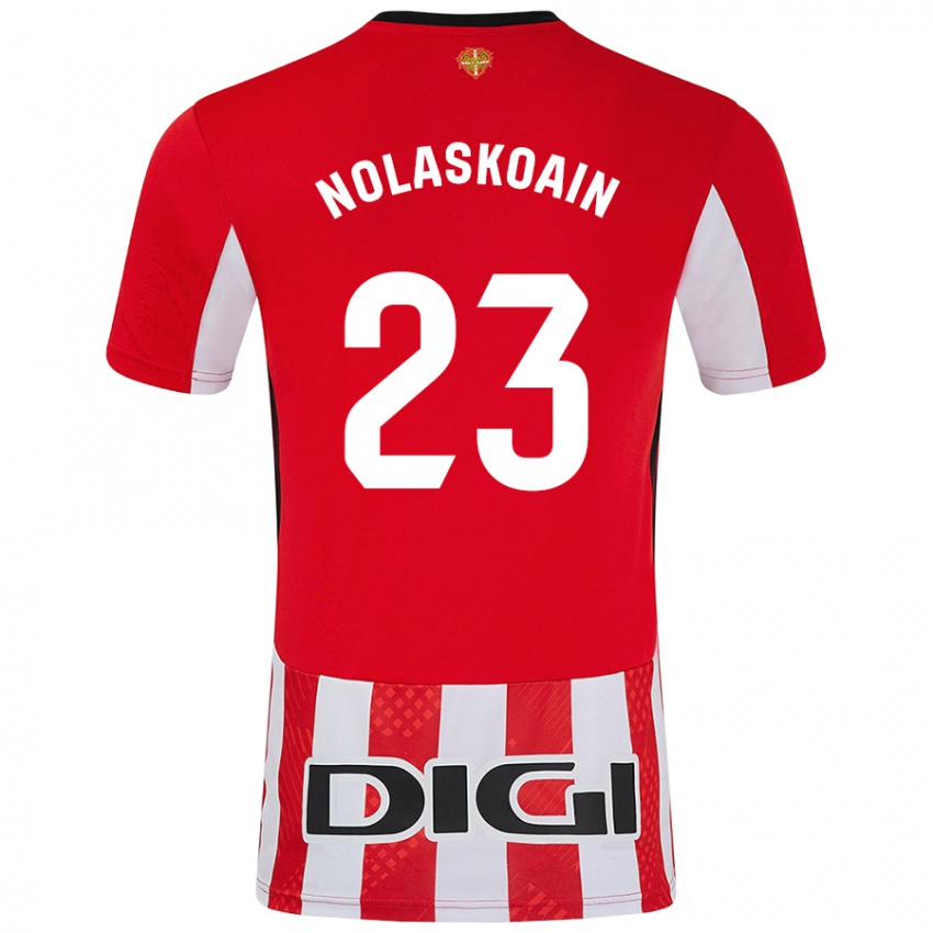 Børn Peru Nolaskoain #23 Rød Hvid Hjemmebane Spillertrøjer 2024/25 Trøje T-Shirt