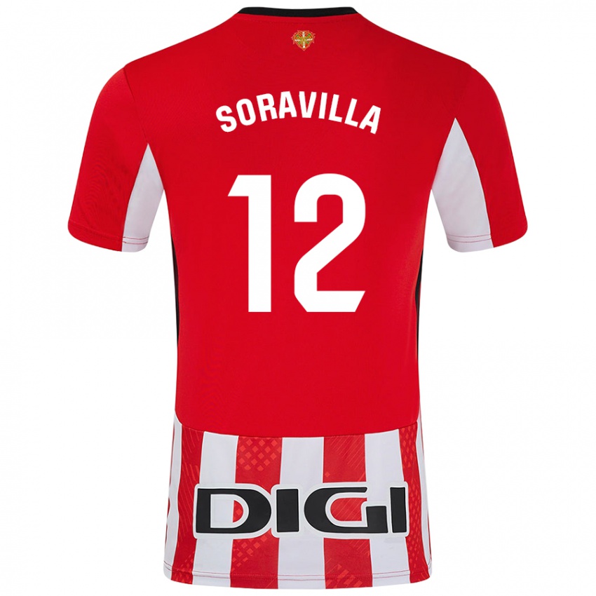 Børn Ander Soravilla #12 Rød Hvid Hjemmebane Spillertrøjer 2024/25 Trøje T-Shirt