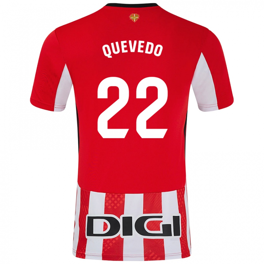 Børn Ugaitz Quevedo #22 Rød Hvid Hjemmebane Spillertrøjer 2024/25 Trøje T-Shirt