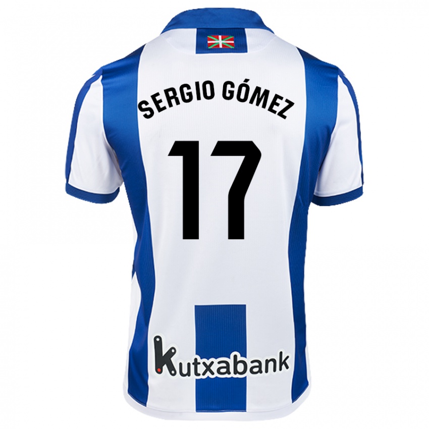 Børn Sergio Gómez #17 Hvid Blå Hjemmebane Spillertrøjer 2024/25 Trøje T-Shirt