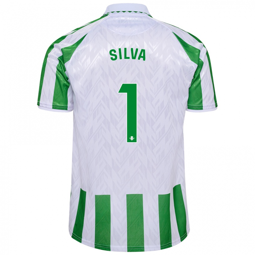 Børn Rui Silva #1 Grønne Hvide Striber Hjemmebane Spillertrøjer 2024/25 Trøje T-Shirt