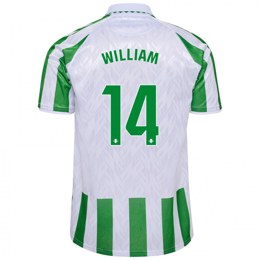 Børn William Carvalho #14 Grønne Hvide Striber Hjemmebane Spillertrøjer 2024/25 Trøje T-Shirt