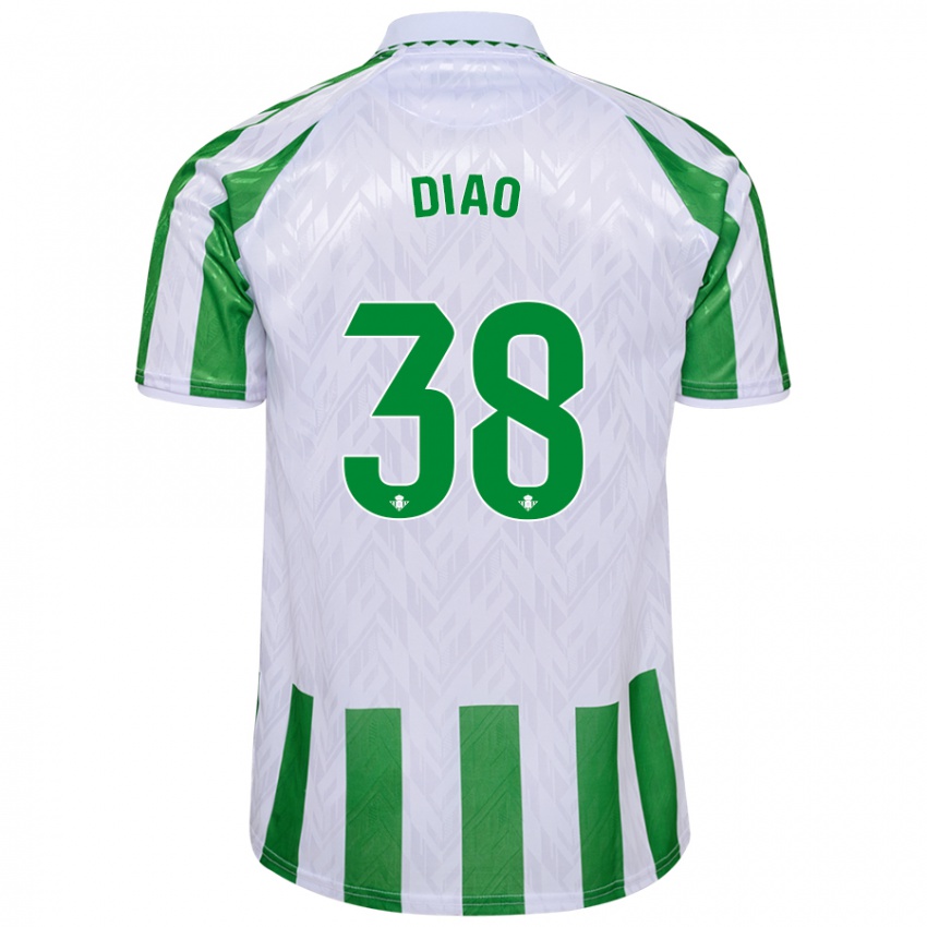 Børn Assane Diao #38 Grønne Hvide Striber Hjemmebane Spillertrøjer 2024/25 Trøje T-Shirt