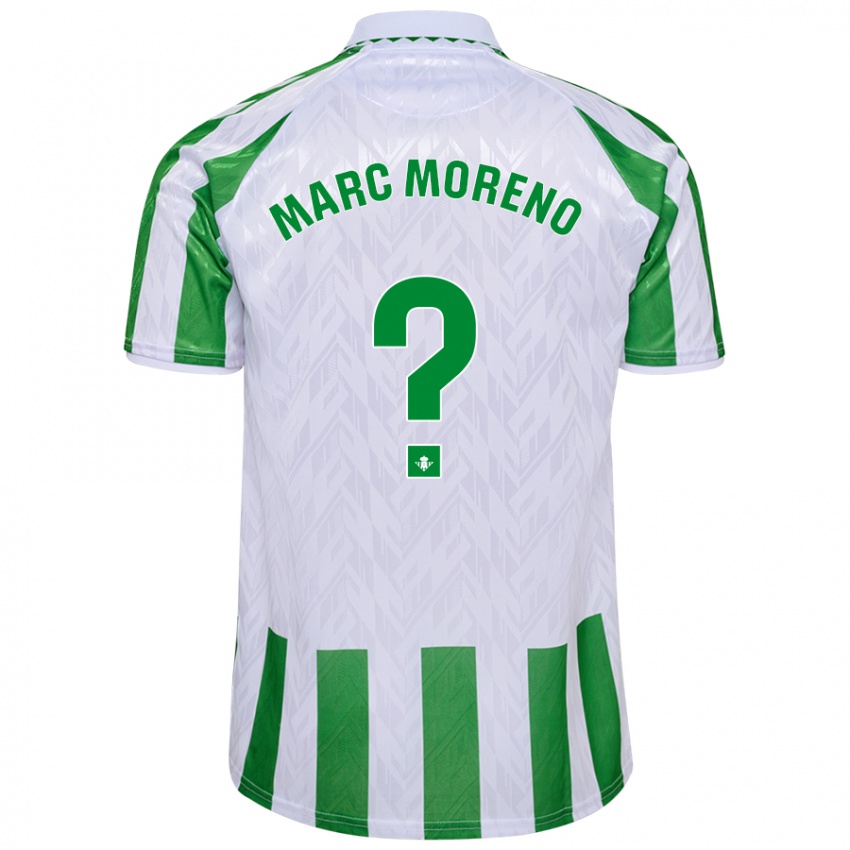 Børn Marc Moreno #0 Grønne Hvide Striber Hjemmebane Spillertrøjer 2024/25 Trøje T-Shirt