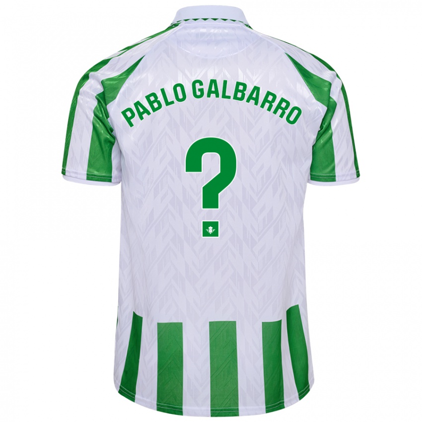 Børn Juan Pablo Galbarro #0 Grønne Hvide Striber Hjemmebane Spillertrøjer 2024/25 Trøje T-Shirt