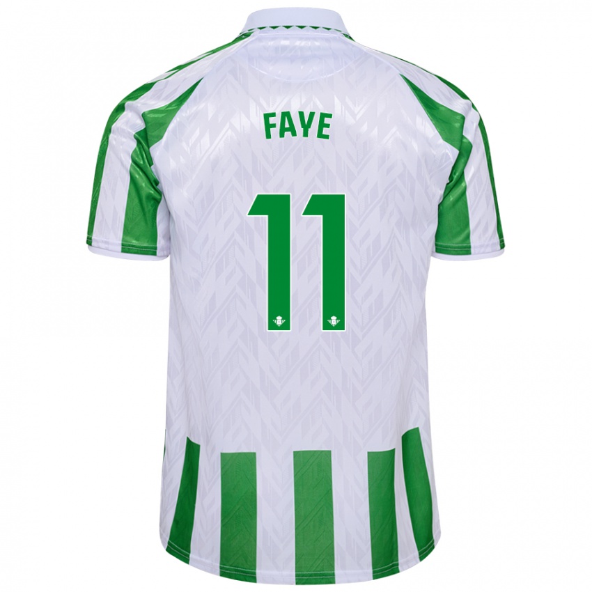 Børn Souleymane Faye #11 Grønne Hvide Striber Hjemmebane Spillertrøjer 2024/25 Trøje T-Shirt