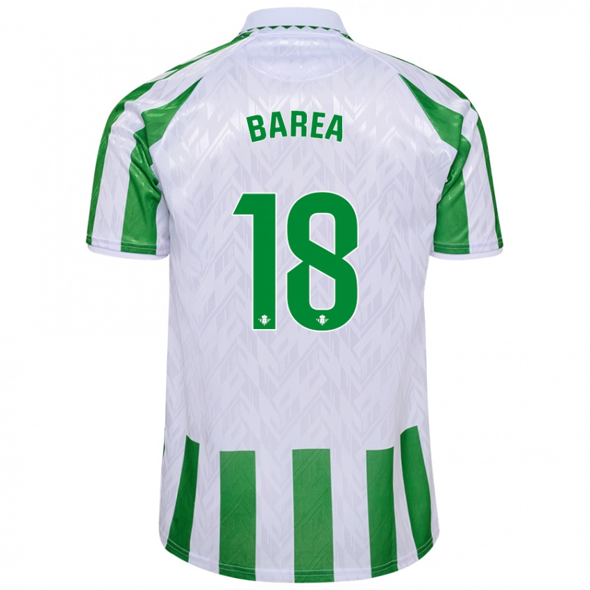 Børn Ismael Barea #18 Grønne Hvide Striber Hjemmebane Spillertrøjer 2024/25 Trøje T-Shirt