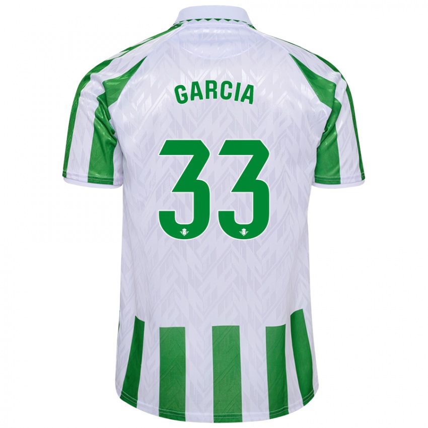 Børn Pablo García #33 Grønne Hvide Striber Hjemmebane Spillertrøjer 2024/25 Trøje T-Shirt