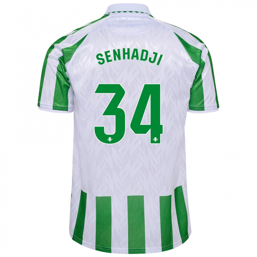 Børn Yanis Senhadji #34 Grønne Hvide Striber Hjemmebane Spillertrøjer 2024/25 Trøje T-Shirt