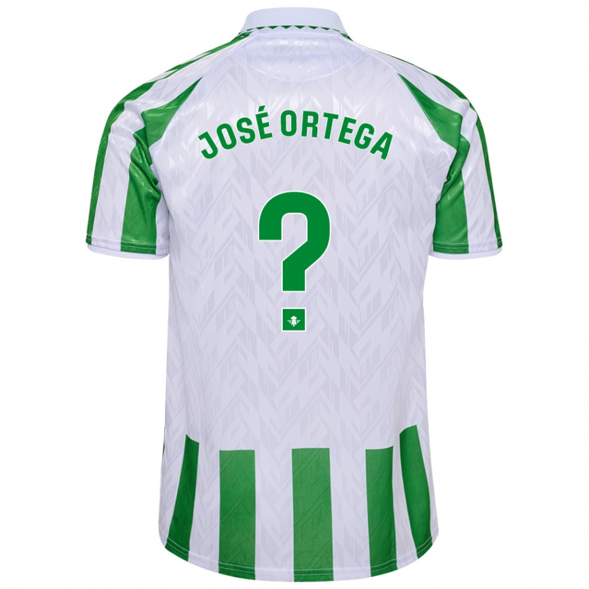 Børn José Ortega #0 Grønne Hvide Striber Hjemmebane Spillertrøjer 2024/25 Trøje T-Shirt