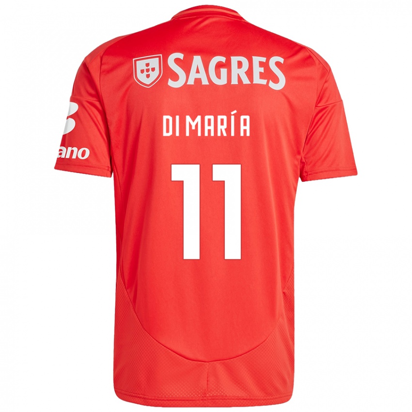 Børn Angel Di Maria #11 Rød Hvid Hjemmebane Spillertrøjer 2024/25 Trøje T-Shirt