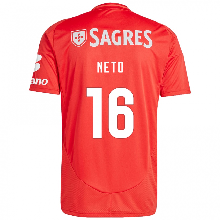 Børn Martim Neto #16 Rød Hvid Hjemmebane Spillertrøjer 2024/25 Trøje T-Shirt