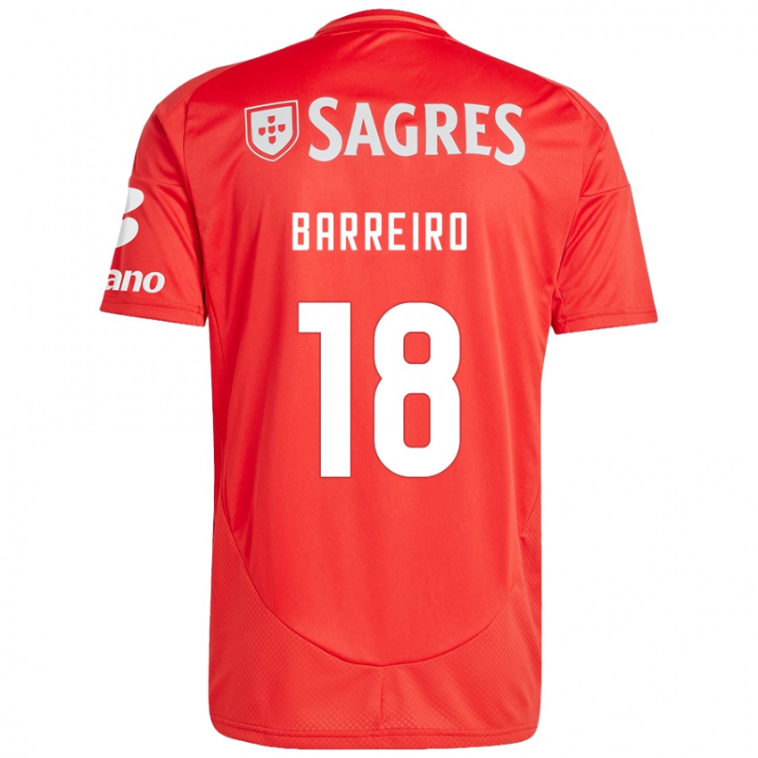 Børn Leandro Barreiro #18 Rød Hvid Hjemmebane Spillertrøjer 2024/25 Trøje T-Shirt