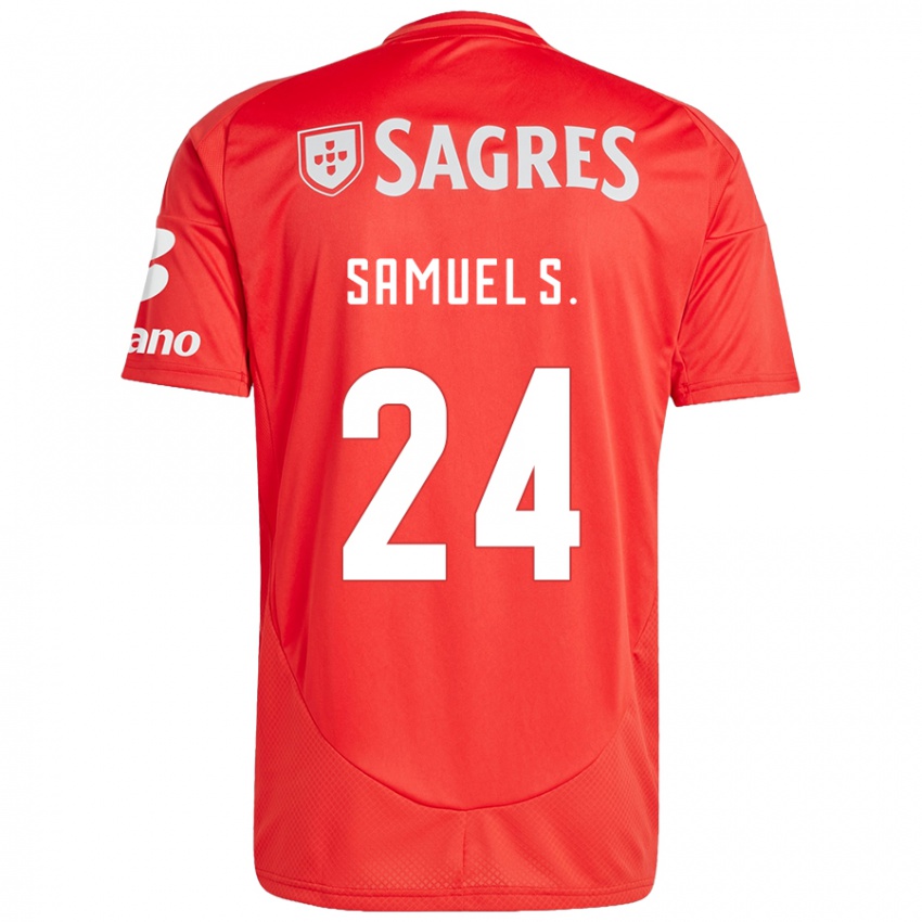 Børn Samuel Soares #24 Rød Hvid Hjemmebane Spillertrøjer 2024/25 Trøje T-Shirt