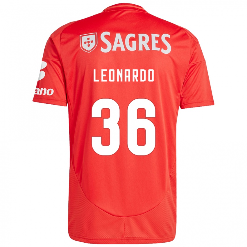 Børn Marcos Leonardo #36 Rød Hvid Hjemmebane Spillertrøjer 2024/25 Trøje T-Shirt