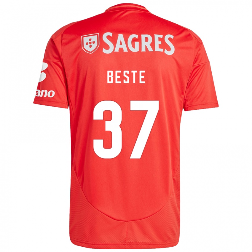 Børn Jan-Niklas Beste #37 Rød Hvid Hjemmebane Spillertrøjer 2024/25 Trøje T-Shirt