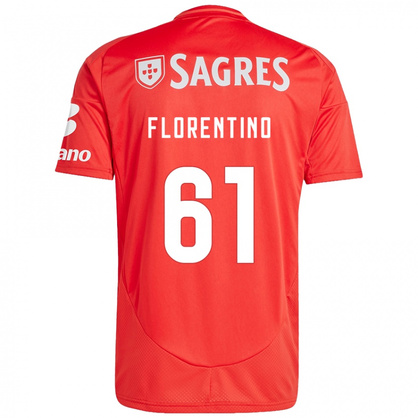 Børn Florentino #61 Rød Hvid Hjemmebane Spillertrøjer 2024/25 Trøje T-Shirt