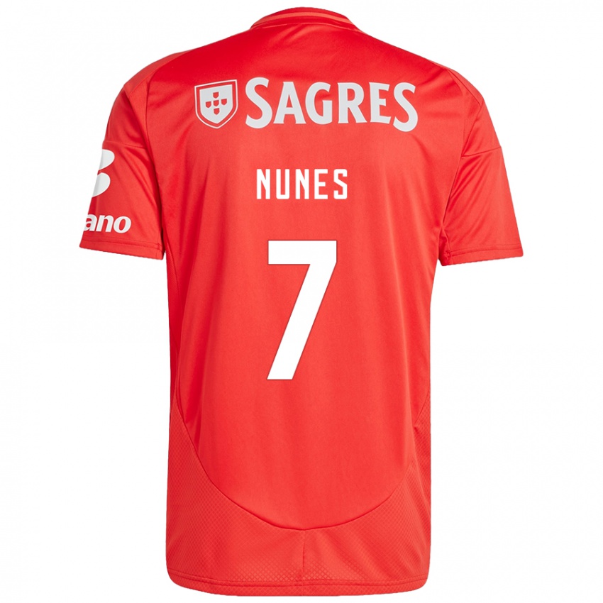 Børn Bernardo Nunes #7 Rød Hvid Hjemmebane Spillertrøjer 2024/25 Trøje T-Shirt